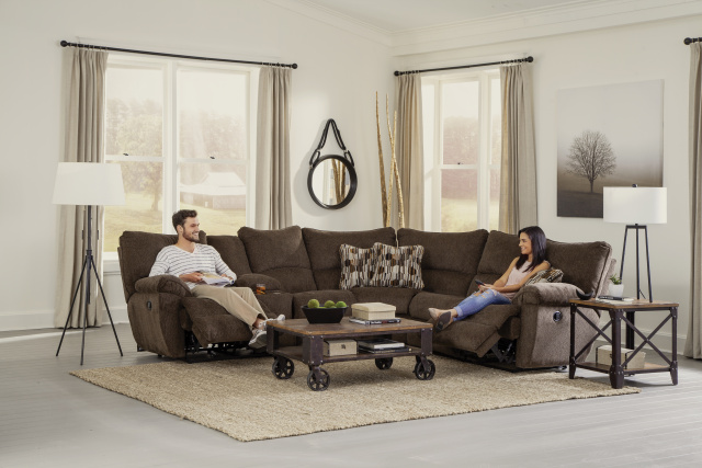 2250 Motion Sectional - 3 Recliners, 1 Console - Chocolate $1699.99