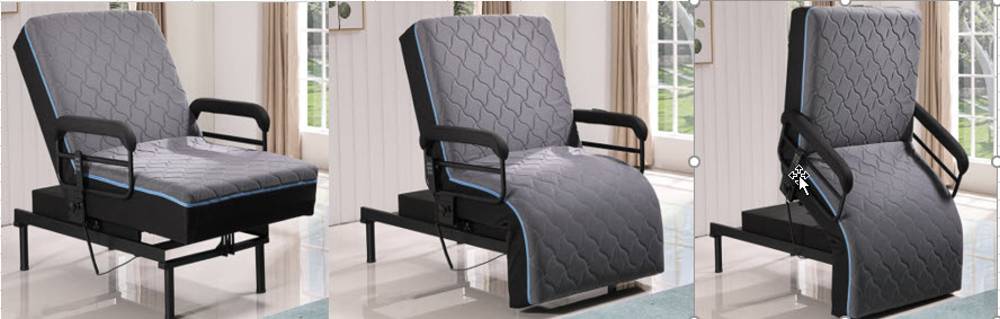 Ezy Out Lift Chair Adjustable Twin XL Bed With Padded Guard Rails and Twin $1554