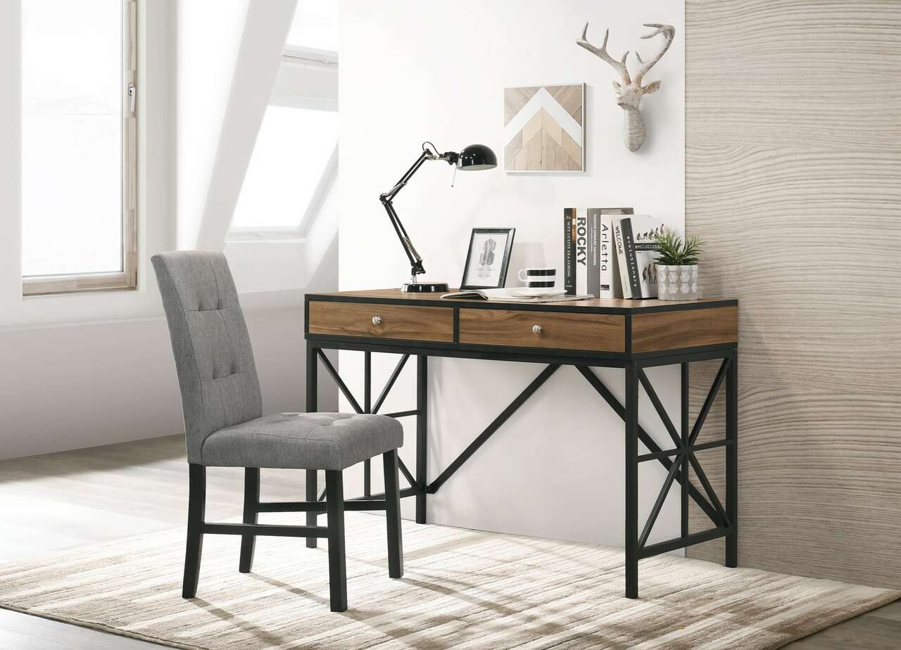  9507 Study Desk & Chair Light Walnut/Black $395.99