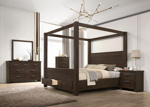 6413 Queen 5pc Canopy Storage Bed Set $1519