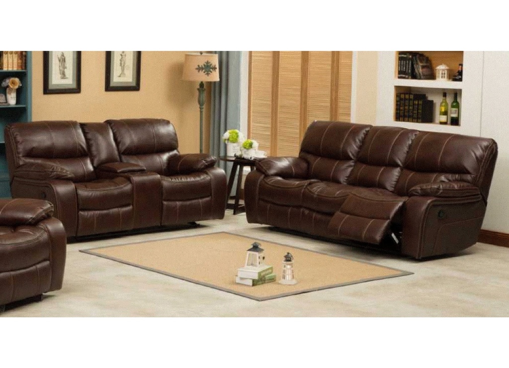 9931-Motion Brown Reclining Sofa and Loveseat Set $1599